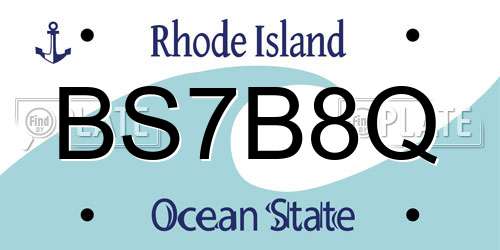 BS7B8Q Rhode Island License Plate
