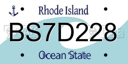 BS7D228 Rhode Island License Plate