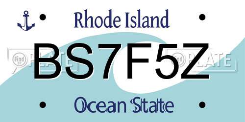 BS7F5Z Rhode Island License Plate