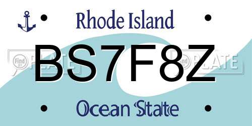 BS7F8Z Rhode Island License Plate