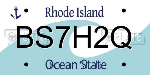BS7H2Q Rhode Island License Plate