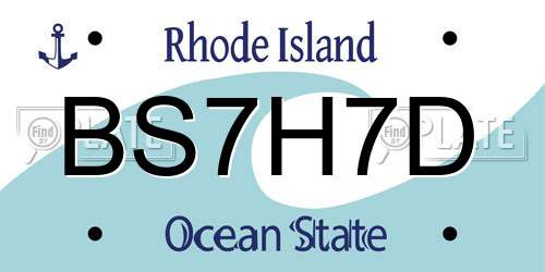 BS7H7D Rhode Island License Plate