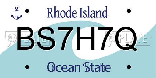 BS7H7Q Rhode Island License Plate