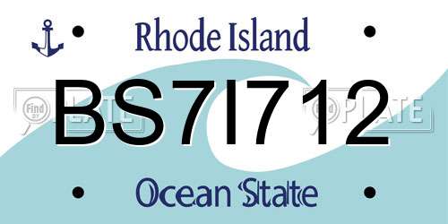 BS7I712 Rhode Island License Plate
