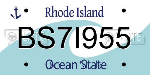 BS7I955 Rhode Island License Plate