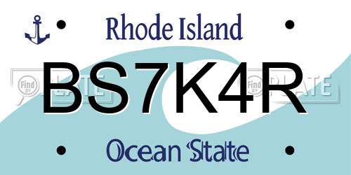 BS7K4R Rhode Island License Plate
