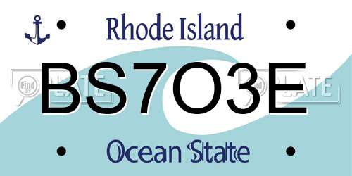 BS7O3E Rhode Island License Plate