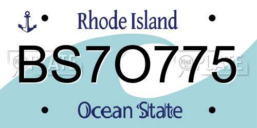 BS7O775 Rhode Island License Plate