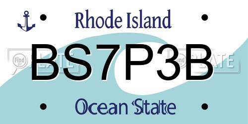 BS7P3B Rhode Island License Plate