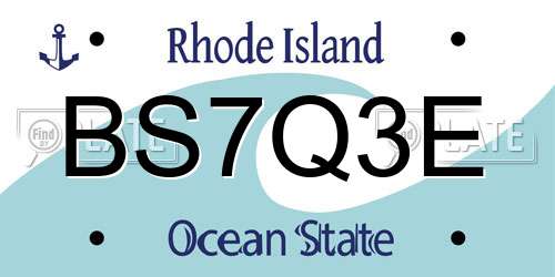 BS7Q3E Rhode Island License Plate
