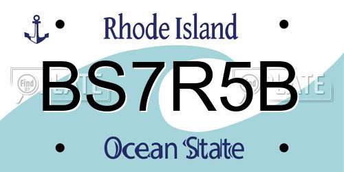 BS7R5B Rhode Island License Plate