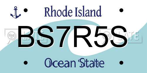 BS7R5S Rhode Island License Plate