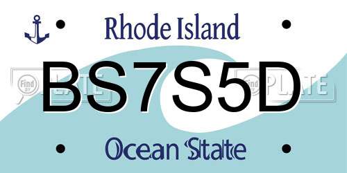 BS7S5D Rhode Island License Plate