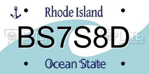 BS7S8D Rhode Island License Plate