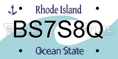 BS7S8Q Rhode Island License Plate
