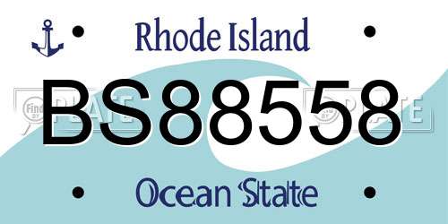 BS88558 Rhode Island License Plate