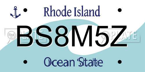 BS8M5Z Rhode Island License Plate