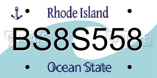 BS8S558 Rhode Island License Plate