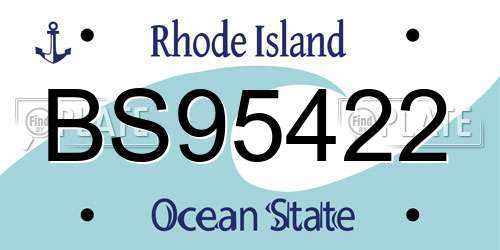 BS95422 Rhode Island License Plate