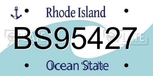 BS95427 Rhode Island License Plate