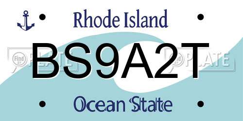 BS9A2T Rhode Island License Plate