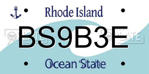 BS9B3E Rhode Island License Plate