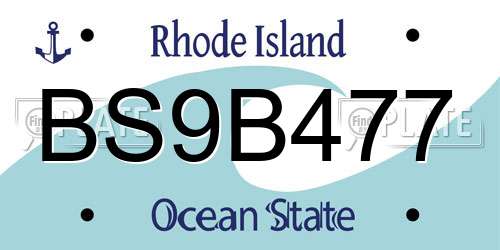 BS9B477 Rhode Island License Plate