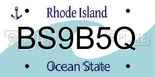 BS9B5Q Rhode Island License Plate