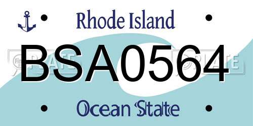 BSA0564 Rhode Island License Plate