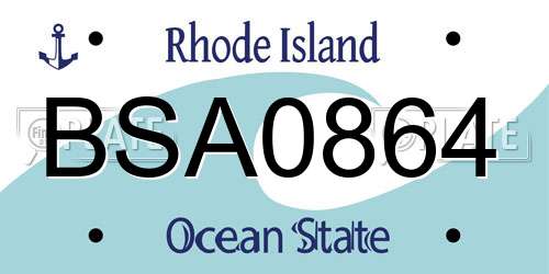 BSA0864 Rhode Island License Plate