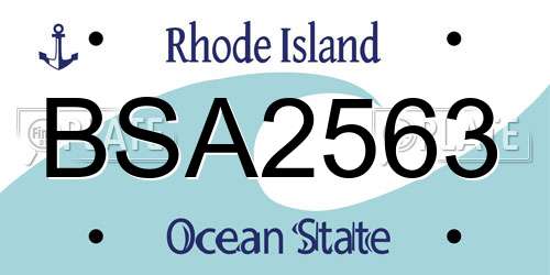 BSA2563 Rhode Island License Plate