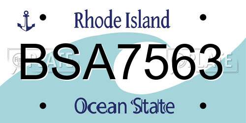 BSA7563 Rhode Island License Plate