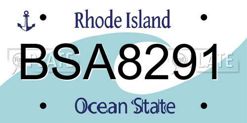 BSA8291 Rhode Island License Plate