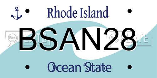 BSAN28 Rhode Island License Plate