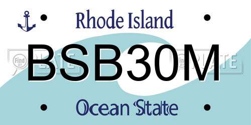 BSB30M Rhode Island License Plate
