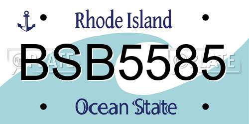 BSB5585 Rhode Island License Plate