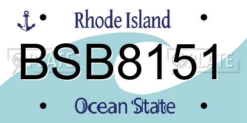 BSB8151 Rhode Island License Plate