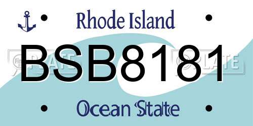 BSB8181 Rhode Island License Plate