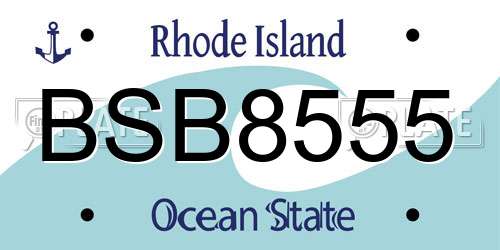 BSB8555 Rhode Island License Plate