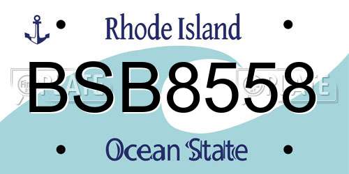 BSB8558 Rhode Island License Plate