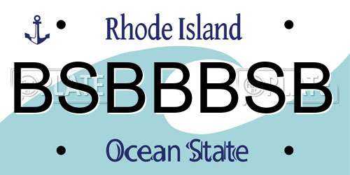 BSBBBSB Rhode Island License Plate