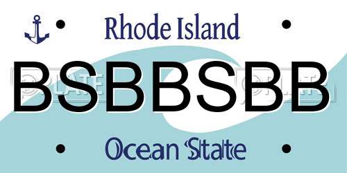 BSBBSBB Rhode Island License Plate