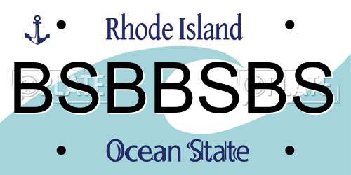 BSBBSBS Rhode Island License Plate