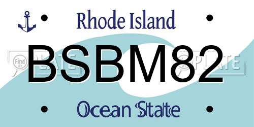 BSBM82 Rhode Island License Plate