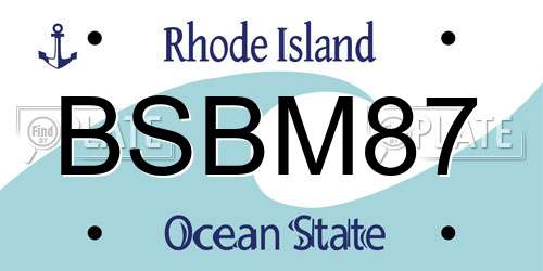 BSBM87 Rhode Island License Plate