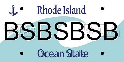 BSBSBSB Rhode Island License Plate
