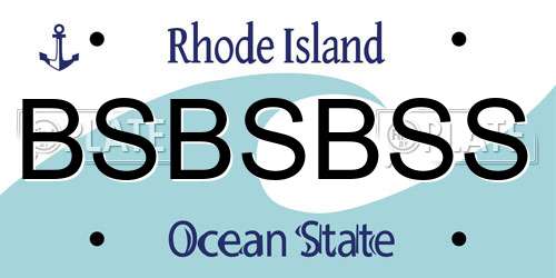 BSBSBSS Rhode Island License Plate