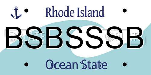 BSBSSSB Rhode Island License Plate