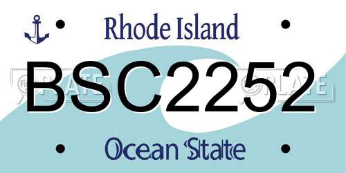 BSC2252 Rhode Island License Plate