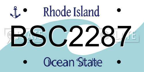 BSC2287 Rhode Island License Plate
